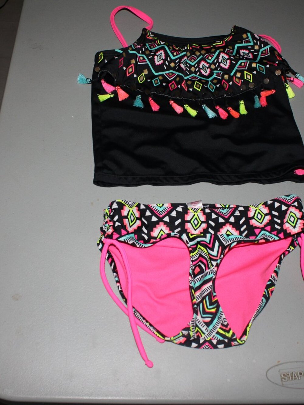 Multi Color 2 Pcs Justice Tankini Swimsuit Size 7